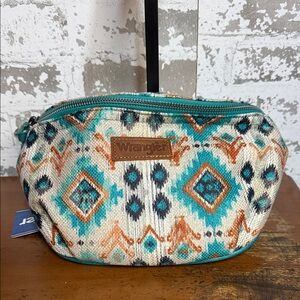 Wrangler Women's Geometric Cosmetic Bag - Teal and Orange